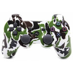 Джойстик беспроводной для PS3, камуфляж белый-черный-зеленый