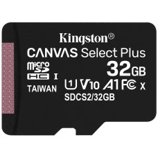 Карта памяти Micro SD 32Gb Kingston Class 10 Canvas Select Plus A1 SDCS2/32GBSP